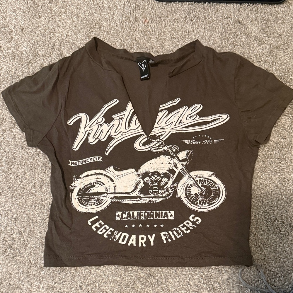 Windsor Brown Vintage Graphic Crop Top